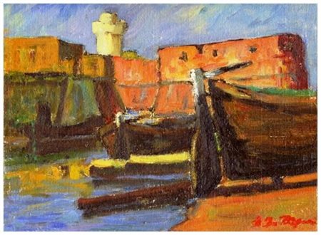 FRANCO IVANO BIGONI 1913 - 1995 Banditella Olio su tavola 20 x 31,5. Firma in...