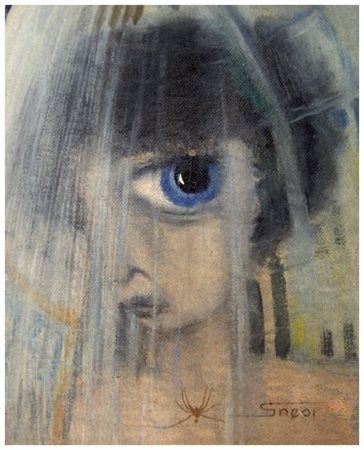 PIERO GNESI 1920 - 1995 Senza titolo Olio su tela cartonata 20,5 x 16,5....