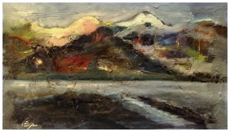 PERSEO (Perseo Favilla ) 1904 - 1977 Senza titolo Pittura materica su tela 50...