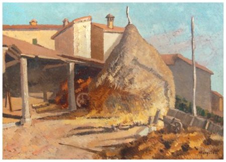 MARIO BORGIOTTI 1906 - 1977 Olina (Modena) Olio su cartone 35 x49,5. Firma in...