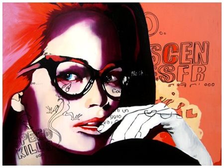 CLEONICE GIOIA 1976 Speed kills 2009 Olio su tela 60 x 80. Titolo, firma e...