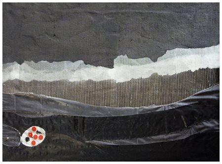 WLADIMIRO TULLI 1922 - 2003 Paesaggio 3.2. 1973 Olio, t.m. e collage su tela...