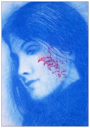 OMAR GALLIANI 1954 Blu oltremare Pastelli policromi su cartoncino 50 x 35....