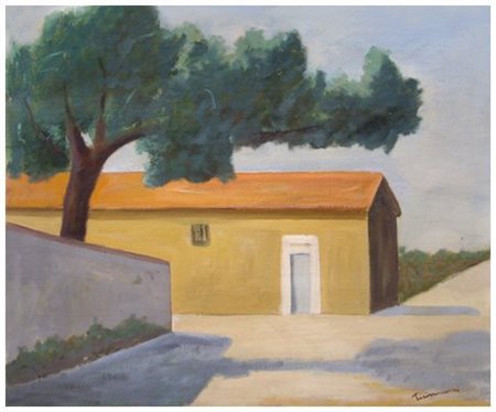 NINO TIRINNANZI 1923 - 2002 Senza titolo 1963 Olio su tela 50 x 60. Firma in...