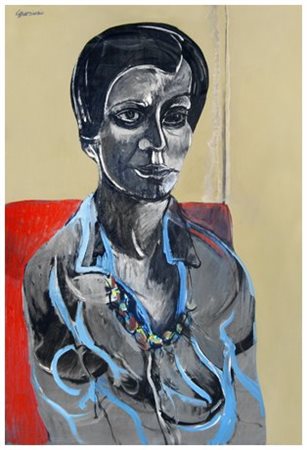 LUIGI GUERRICCHIO 1932 - 1996 Senza titolo Olio su tela 70 x 50. Firma in a....