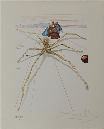Salvador Dali' SENZA TITOLO litografia, cm 33x26 firma es.23/100