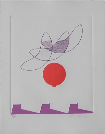 Roberto Crippa SENZA TITOLO acquaforte acquatinta, cm 21x17,5 su foglio cm...