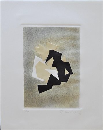 Hans Richter SENZA TITOLO acquaforte in calcografia, cm 33x23,5 su foglio cm...