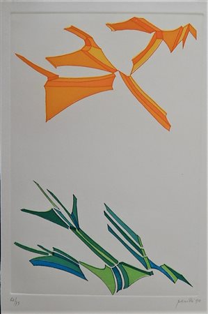 Achille Perilli SENZA TITOLO acquaforte acquatinta, cm 28,5x19,5 su foglio cm...