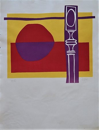 Leon Gischia SENZA TITOLO litografia, cm 60,5x45 es. h.c. firma L'opera...