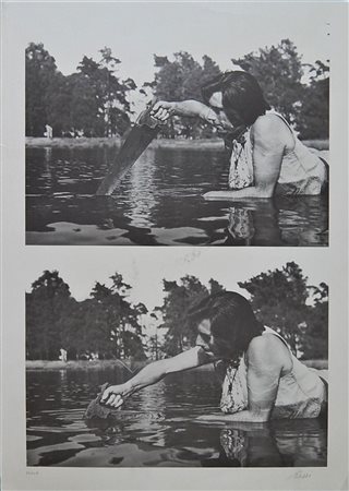 Fabrizio Plessi SENZA TITOLO litografia offset, cm 77,5x55 es. prova firma...