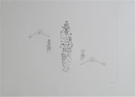 Gianfranco Baruchello SENZA TITOLO incisione all'acquatinta su carta, cm...