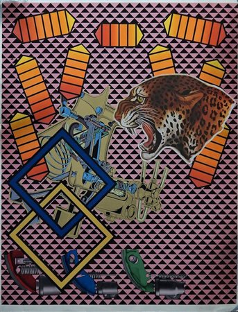 Peter Phillips SENZA TITOLO serigrafia su carta argentata, cm 87x68,5 es....