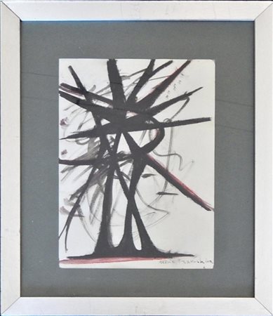 Nino Franchina SENZA TITOLO tecnica mista su carta, cm 24x17 firma in cornice...