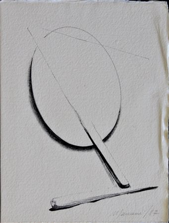 Umberto Mariani SENZA TITOLO tecnica mista su carta, cm 21,5x16,5 firma...