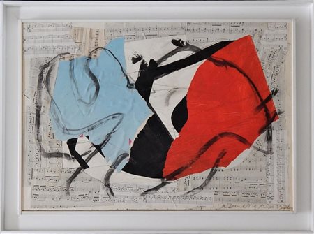 Arturo Carmassi SENZA TITOLO tecnica mista e collage su carta, cm 50x70 firma...