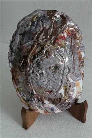 Ernesto Treccani SENZA TITOLO opera unica in terracotta smaltata, ceramiche...