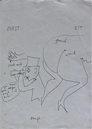 Alberto Manfredi SENZA TITOLO china su carta, cm 29,5x21 firma