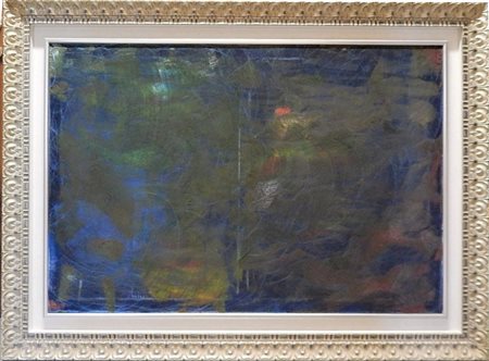 Ignoto SENZA TITOLO olio su tela, cm 79x149 firma eseguita nel 2003