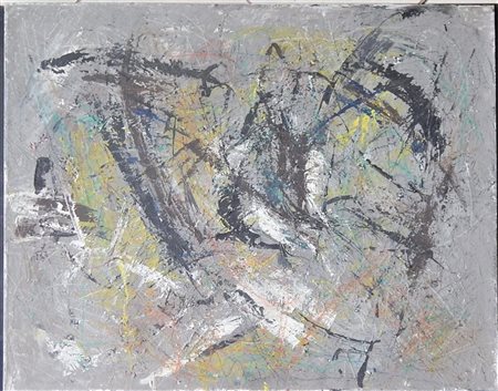 Ignoto SENZA TITOLO olio su tela, cm 89,5x70,5 firma eseguita nel 1984
