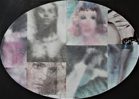 Malipiero SENZA TITOLO collage su carta, 50x70 firma al retro autentica...