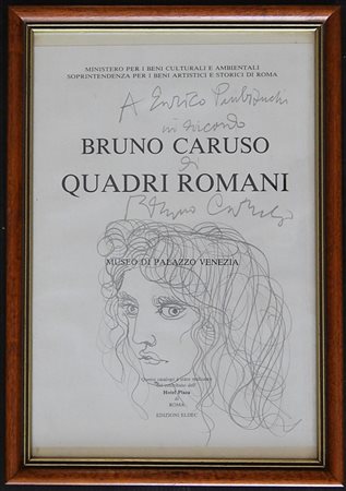 Bruno Caruso SENZA TITOLO disegno a matita, cm 30x21 firma e dedica in...