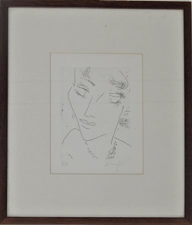 Alberto Manfredi SENZA TITOLO incisione puntasecca, cm 13,5x10 firma es.1/90