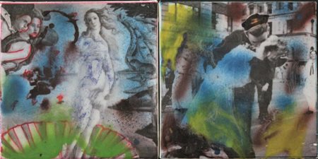 Riccardo De Paoli SENZA TITOLO lotto di due opere uniche su tela tecnica...