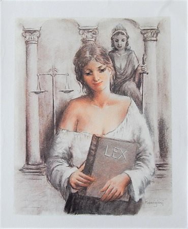 Ignoto SENZA TITOLO litografia offset su tela, cm 57,5x47 firma su lastra