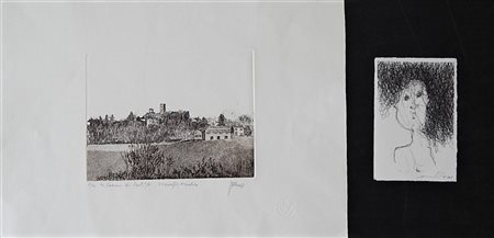 Ignoto Lotto di 2 opere: SENZA TITOLO acquaforte acquatinta, cm 17,5x23,5 su...