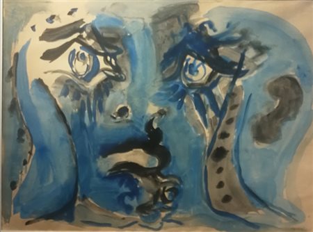 Eduard Pignon, Tete de Guerrier Blue-Gris, 1968