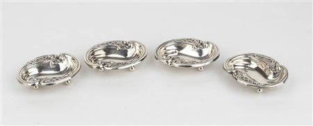 Quattro posaceneri inglesi in argento 925/1000 - Birmingham 1901-1902, The Alexander Clark Manufacturing Co.