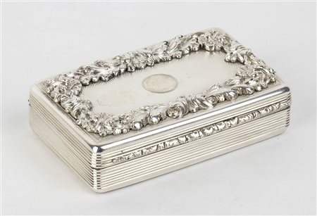 Tabacchiera inglese vittoriana in argento 925/1000 - Londra 1838-1839, Edward Edwards II   