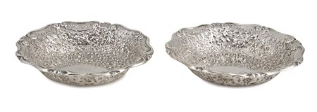 Coppia di ciotole inglesi vittoriane in argento 925//1000 - Londra 1895, Horace Woodward & Co. Ltd