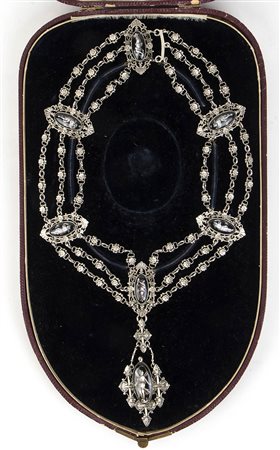 Collana inglese vittoriana in argento con cammei - Inghilterra XIX secolo