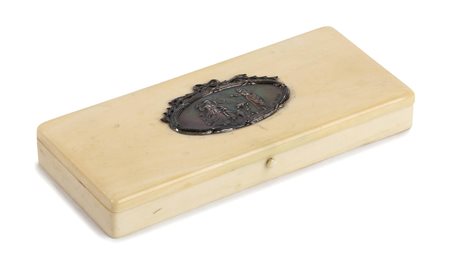 Scatola inglese in avorio e argento 925/1000 - Londra 1905, William Comyns & Sons