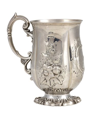 Boccale inglese vittoriano in argento 925/1000 - Londra 1857, John Le Gallais 