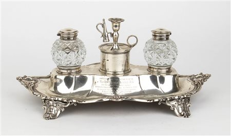 Calamaio inglese vittoriano in argento 925/1000 - Londra 1850-1851, Smith Nicholson & Co.