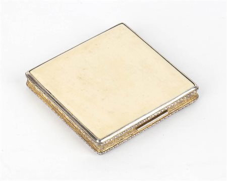 Portacipria italiano in argento e avorio - 1930-1940