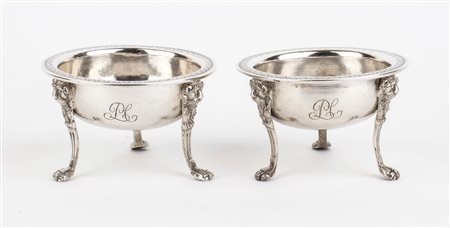 Coppia di salierine italiane in argento 833/1000 - Napoli 1832-1872