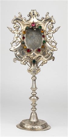 Ostensorio reliquiario italiano in argento 800/100 - inizio XX secolo