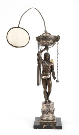 Lucerna italiana in bronzo e argento - Roma 1800-1810 circa