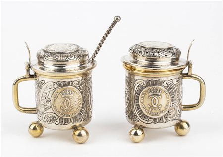 Sale e pepe svedesi in argento 830/1000 - Stoccolma 1895, Carl Gustav Hallberg
