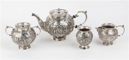 Servizio da te olandese, quattro pezzi in argento 833/1000 - Wutphen 1925, Hollandia Zilversmederij  