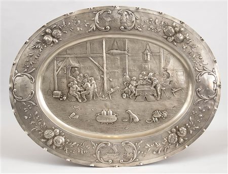 Piatto da parata tedesco in argento - Simon Rosenau 1862-1932 circa 