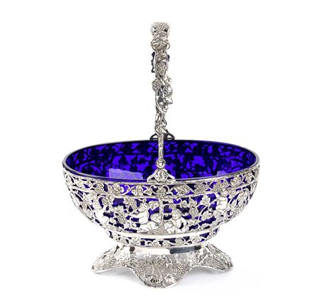 Cestino tedesco in argento 800/1000 - fine XIX secolo