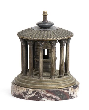 Tempio Grand Tour italiano in bronzo -  1870 circa