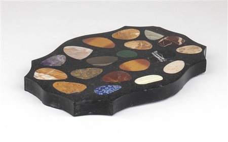 Placca fermacarte Grand Tour italiano con camionatura per micromosaici - seconda metà XIX secolo