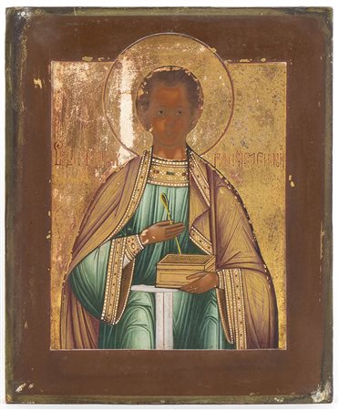 Icona russa raffigurante San Pantaleone - XIX secolo