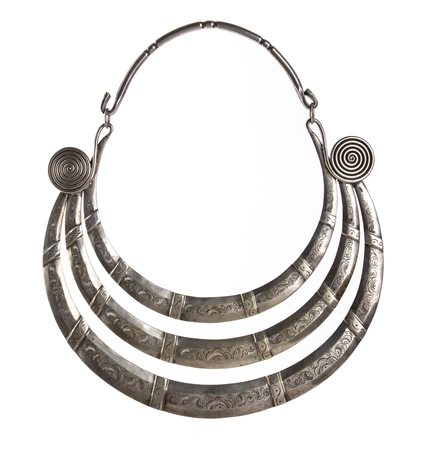 Collana cerimoniale Miao in argento - HMong nord Laos prima metà XX secolo
